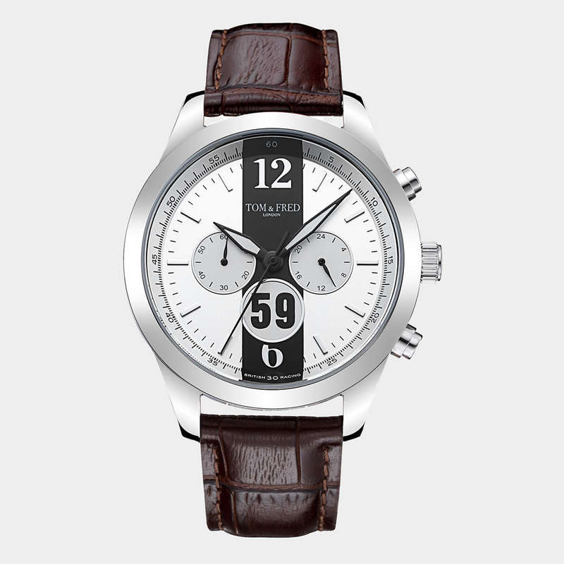 TOM & FRED London® Men's BRABHAM British Racing 1/1000 Produced Chronograph KOBICHA Brown Watch