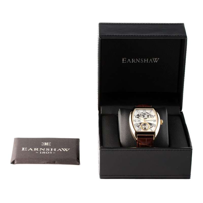 THOMAS EARNSHAW 1805 "Holborn" AUTOMATIC 18k Plated TONNEUX Watch *Exclusive W/ BOX AND PAPERS