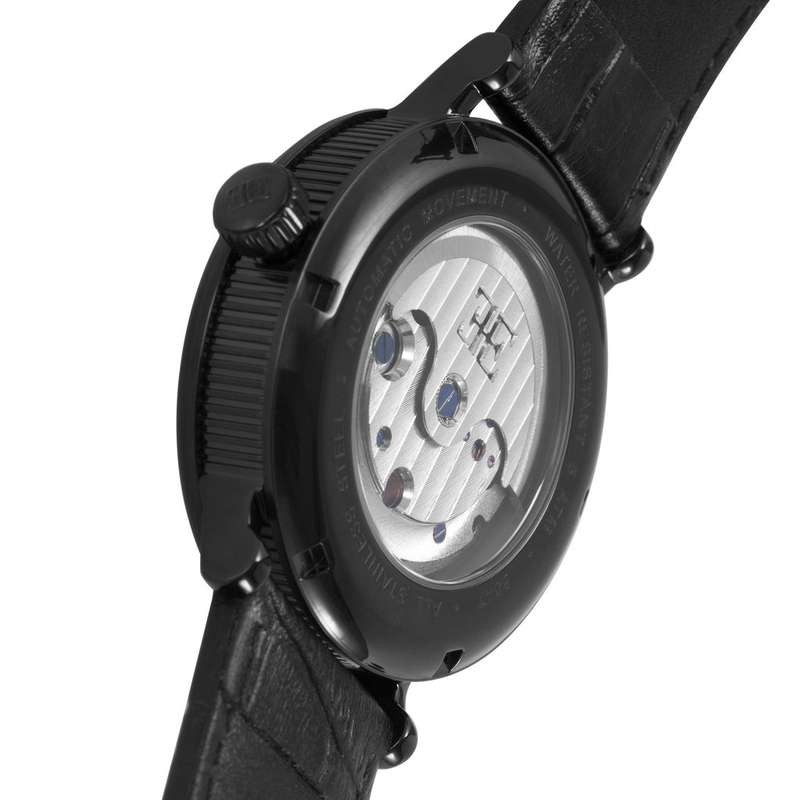 Retail: R7,200.00 Thomas Earnshaw Beaufort Automatic Black Ion DUAL TIME Watch NEW