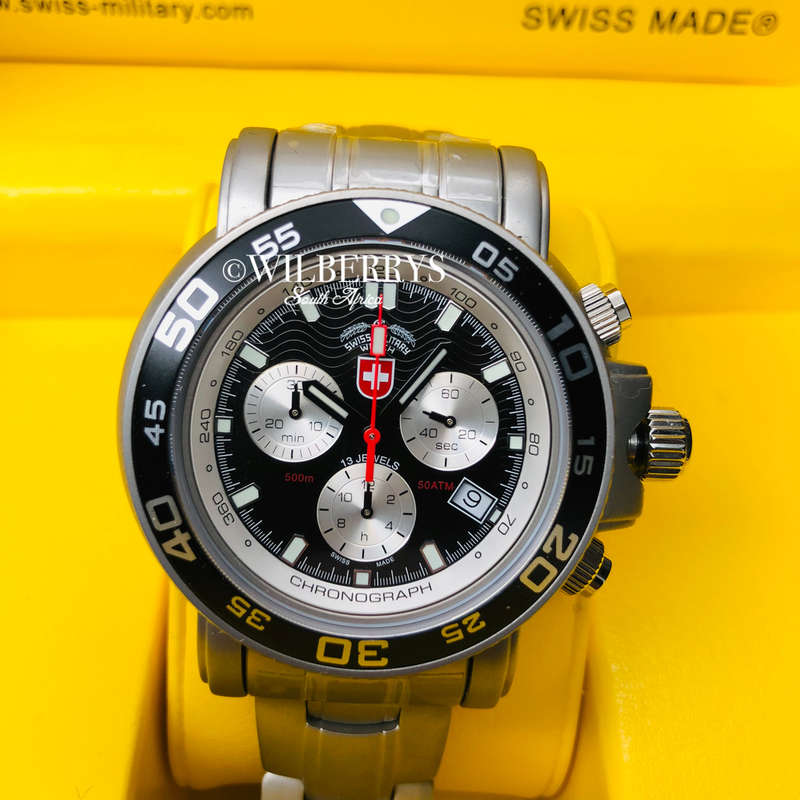 Retail: R15,999.00 CX Swiss Military MEN'S Navy Diver 500m Chrono Watch Brand New!!!!!