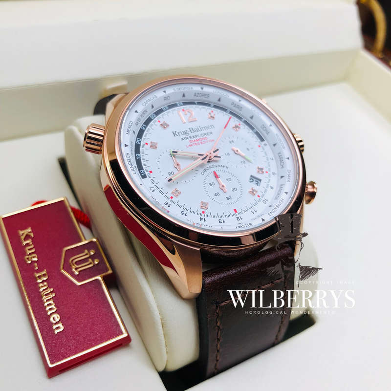 Retail: R13,000.00 Krug-Baumen Men's Air Explorer BROWN Diamond 500pcs Chronograph Watch
