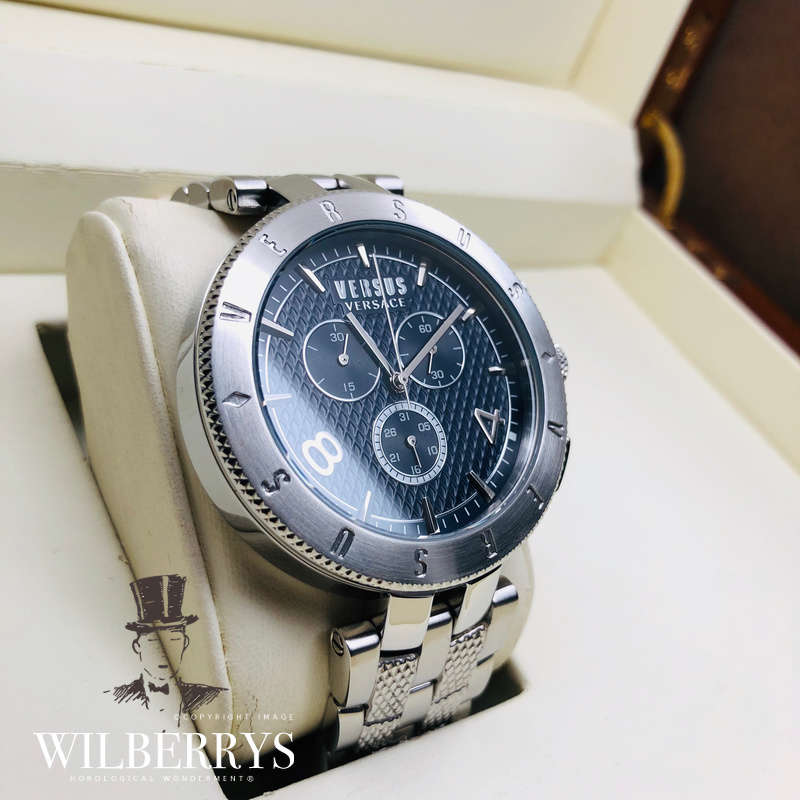 Retail: R8,299.00 VERSACE Men's Versus Logo Clou de Paris Chronograph Steel Watch
