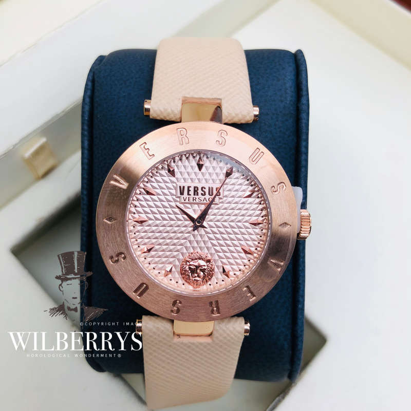 Retail: R6,000.00 VERSACE Women's VERSUS Milano Italia Creame Leather Watch NEW IN BOX + PAPERS