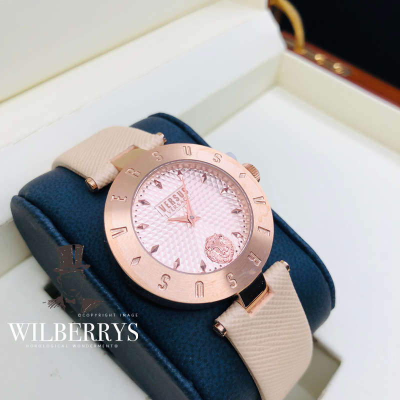 Retail: R6,000.00 VERSACE Women's VERSUS Milano Italia Creame Leather Watch NEW IN BOX + PAPERS