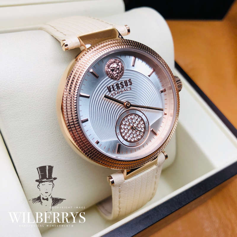Retail: R6999,99 VERSACE Women's VERSUS Star Ferry Soleil Beige Leather Watch BRAND NEW