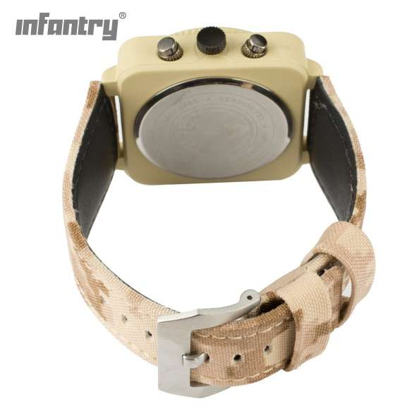INFANTRY MILITARY CO. Tank BIG 47mm DUAL MOVEMENT Watch with Leather Band BOXED, FULLY LOADED!