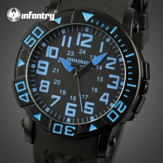 INFANTRY MILITARY CO. Infiltrator SWAT Silicone Strap Watch Brand new BOXED, FULLY LOADED!