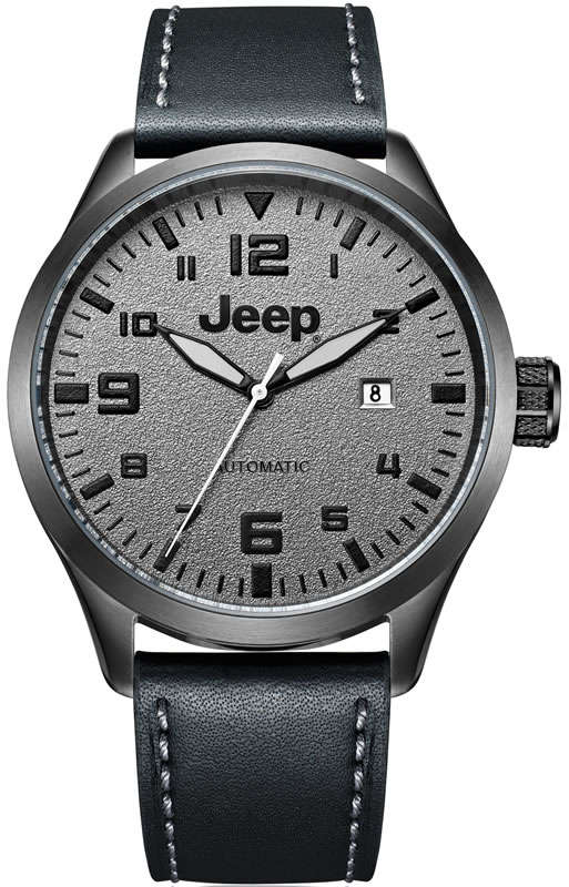 Retail: R8,000.00 JEEP Men's Automatic 44mm Charcoal Grey Watch THICK HEAVY Watch NEW!!