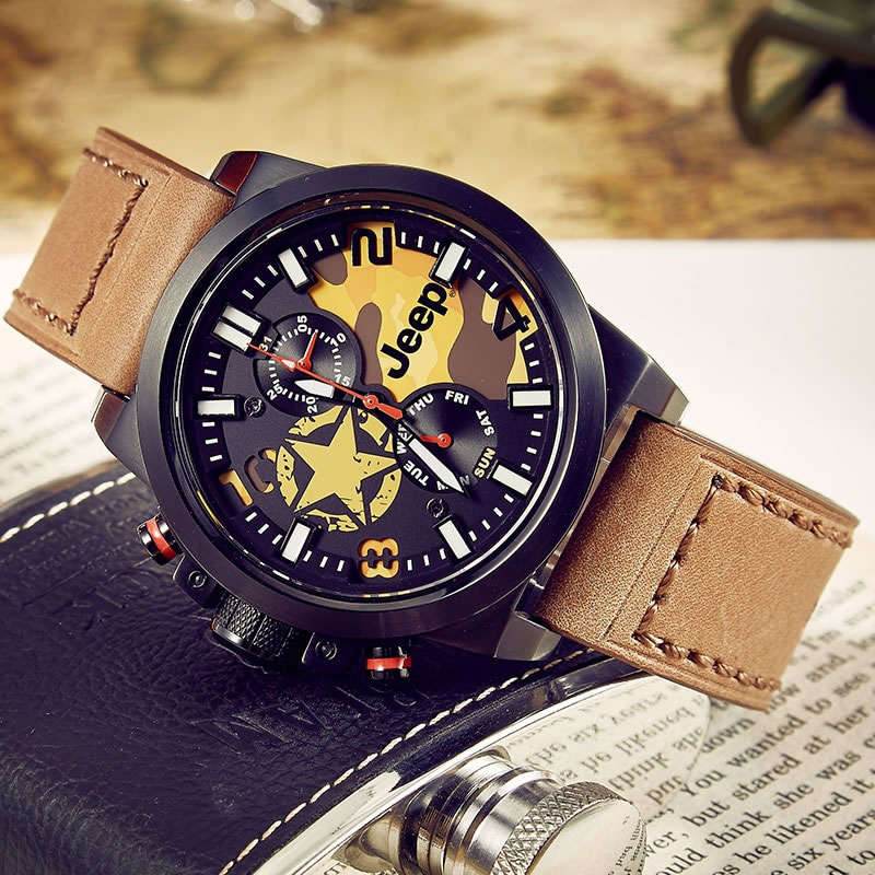 Retail: R9,999.00 JEEP Men's 48mm Wrangler Camo Watch THICK HEAVY Watch NEW!!