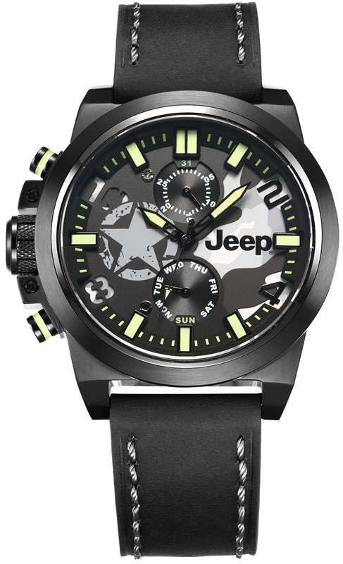 Retail: R7,000.00 JEEP Men's 48mm Wrangler Multifunction Camo THICK HEAVY Watch BRAND NEW IN BOX
