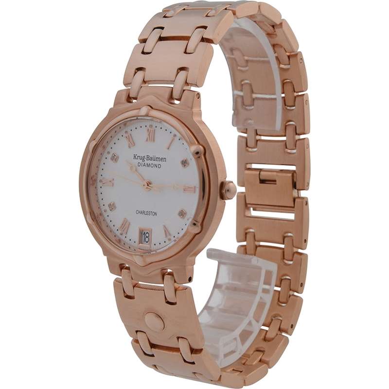 RRP: £585 (British Pounds) Krug Baumen Men's Charleston Watch with Genuine 4 Diamonds OFFICIAL
