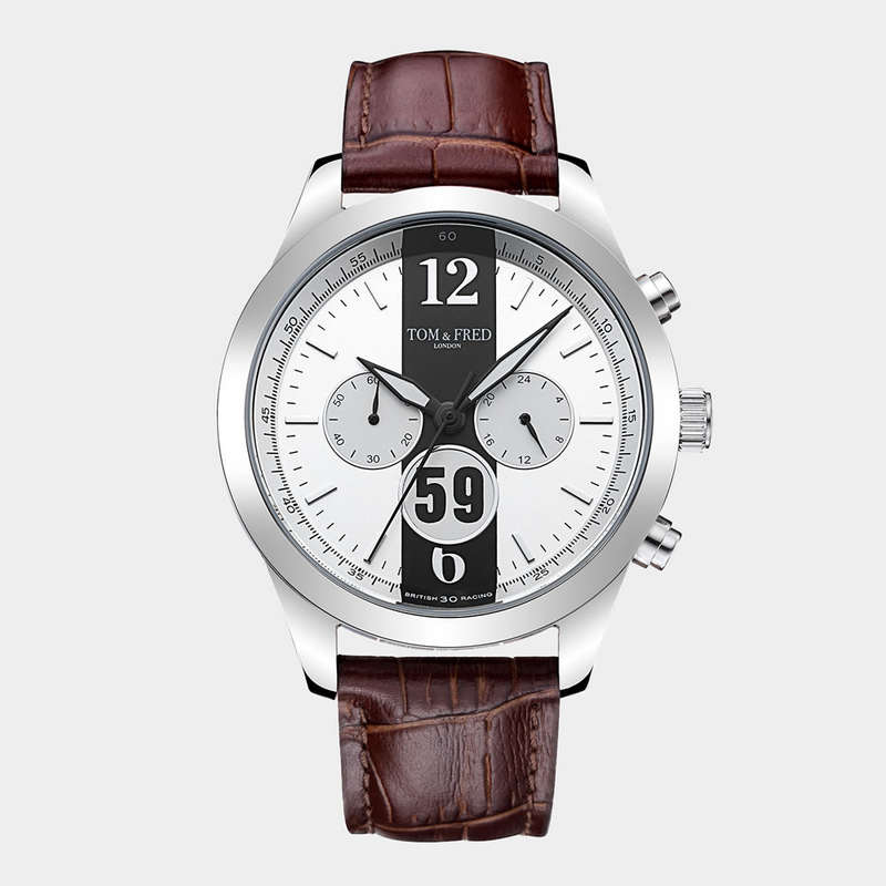 Retail: R5,999.99 TOM & FRED London® Men's Light Brown British Racing 1/1000 Produced Chronograph