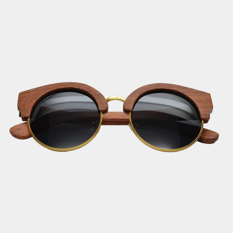 TOM & FRED London Walnut Wooden Round British Sunglasses **Brand new** 100% GENUINE