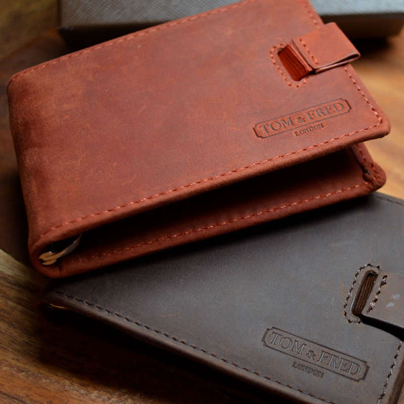 TOM & FRED London® Tommy RUSTIC RED Genuine Leather Quick Access Wallet