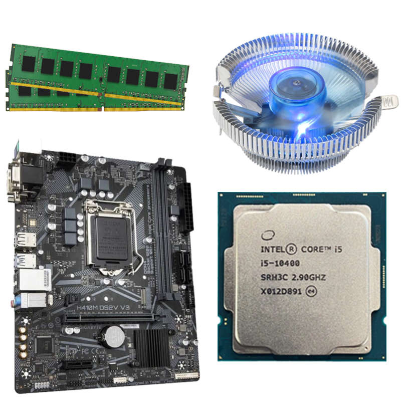 i5-10400 CPU, 16GB RAM, Blue LED CPU FAN, H410M Motherboard Combo