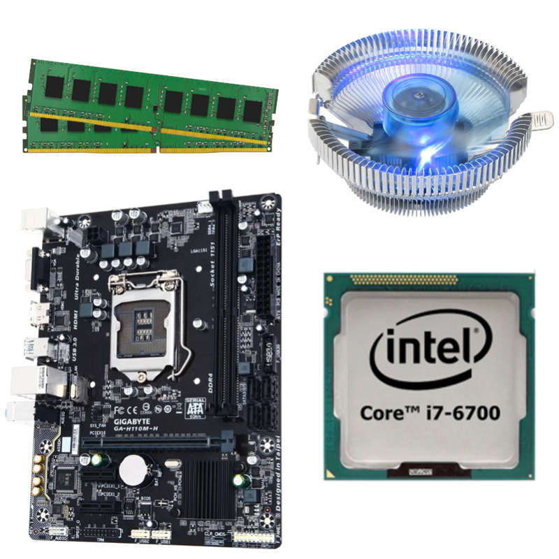 i7-6700 CPU, 8GB RAM, Blue LED CPU FAN, H110 Motherboard Combo