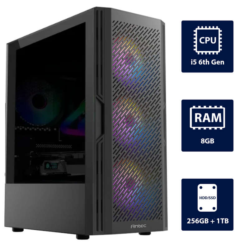 i5 6th, 8GB RAM, 256GB SSD + 1TB HDD Desktop Computer