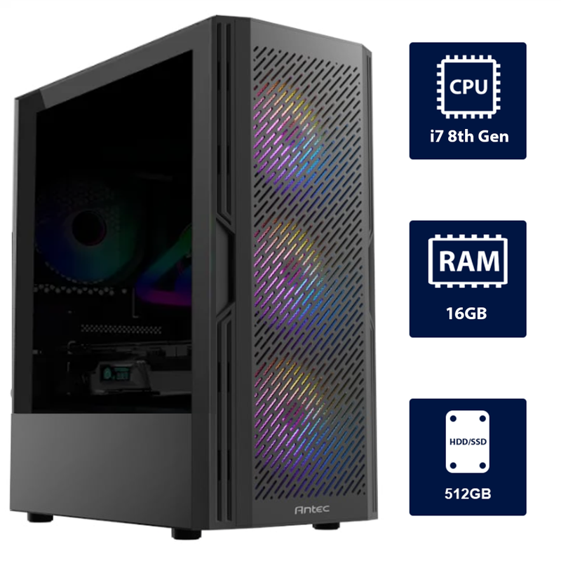 i7 8th, 16GB RAM, 512GB SSD Desktop Computer