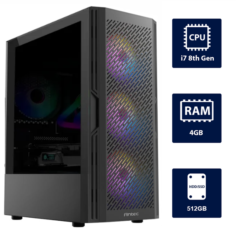 i7 8th, 4GB RAM, 512GB SSD Desktop Computer