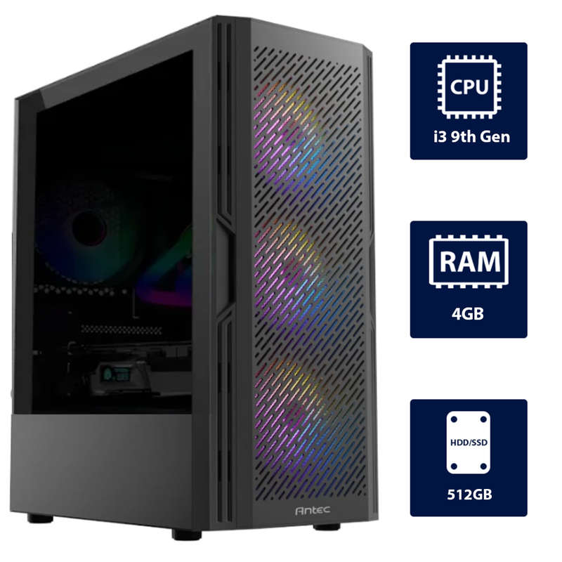 i3 9th, 4GB RAM, 512GB SSD Desktop Computer