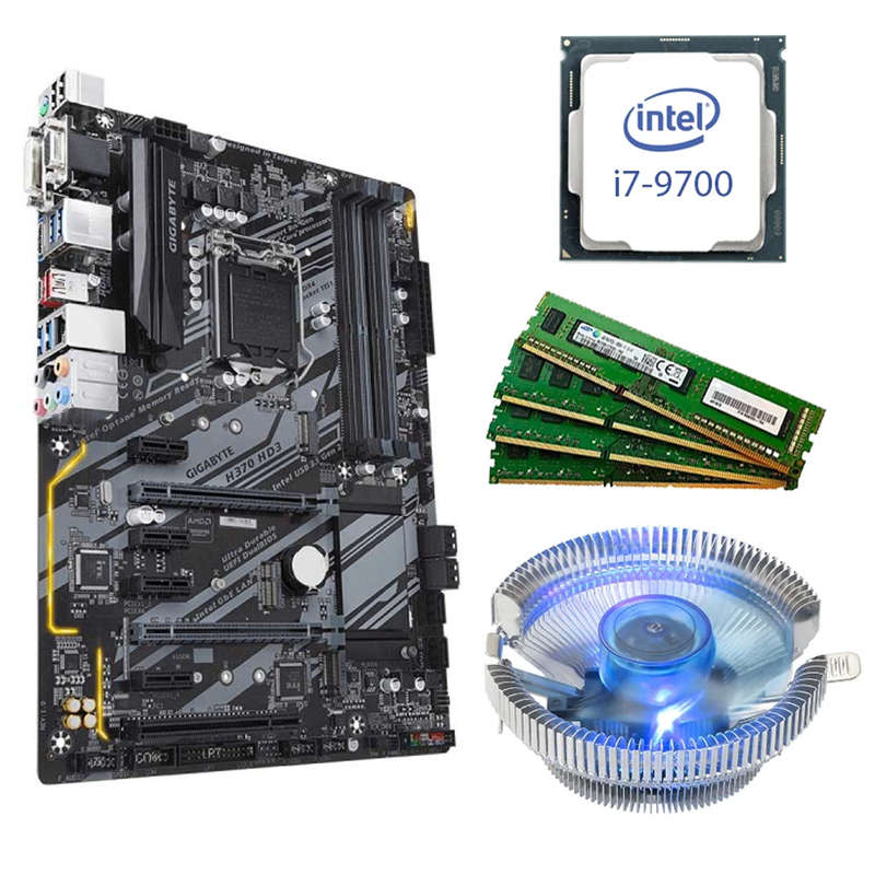 i7-9700k, 16GB DDR4 RAM, Blue LED CPU FAN, Gigabyte H370 Motherboard Combo