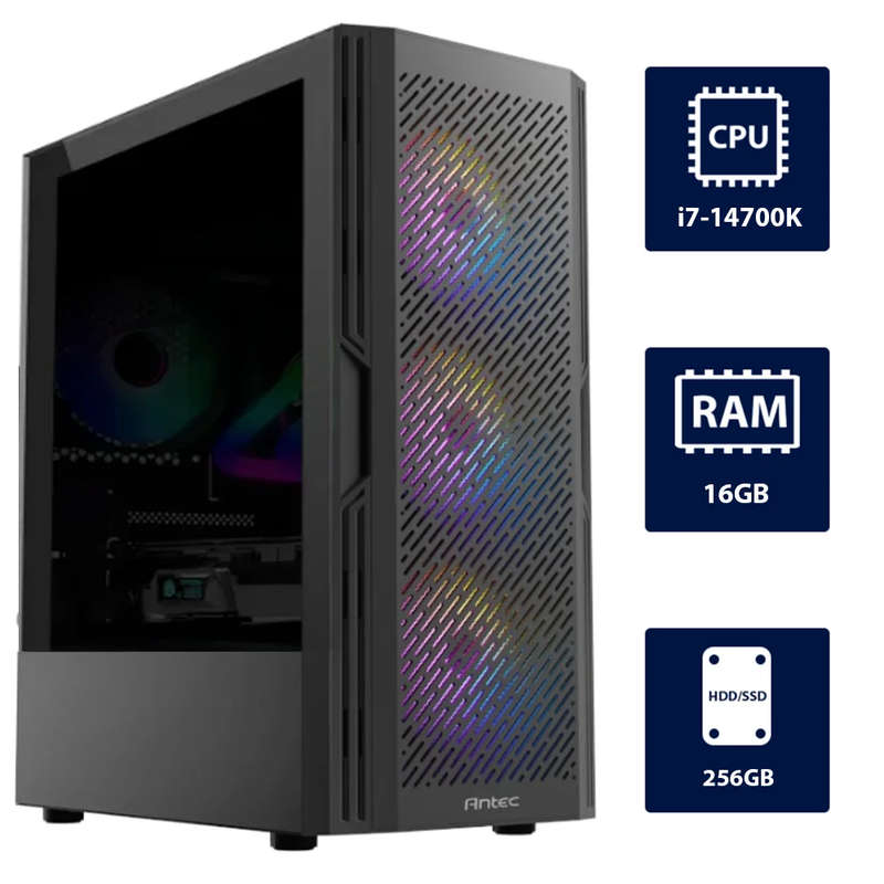 i7 14700K CPU, 16GB RAM, 256GB SSD Gaming Desktop Computer