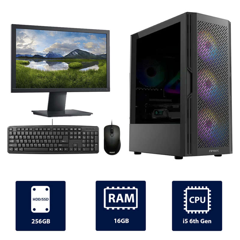 i5 6th, 16GB RAM, 256GB SSD Antec AX20 Full Desktop Computer