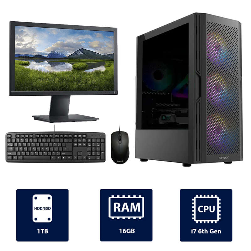 i7 6th, 16GB RAM, 1TB HDD Antec AX20 Full Desktop Computer