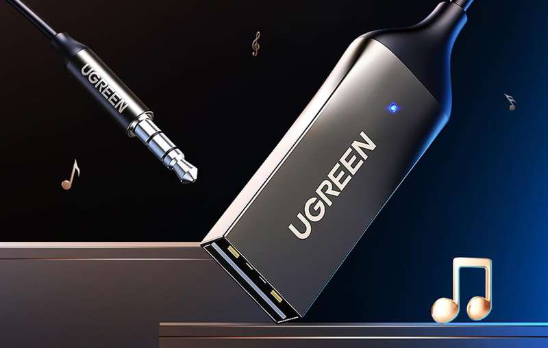 Ugreen USB 2.0 Aux to 3.5mm Bluetooth 5.0 Adapter