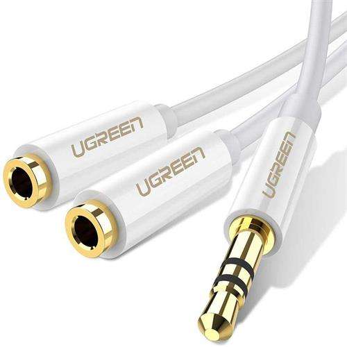 Ugreen 3.5mm Audio Male To 2x Female Audio Splitter - 0.25m Adapter With Gold-Plated Connectors -...