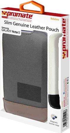 Promate Kolabro-Slim-line protective genuine leather pouch case for Samsung Galaxy Note II 1 Year...