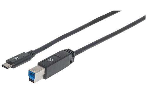 Manhattan SuperSpeed USB C Device Cable - USB 3.1 Gen 1 Type-C Male to Type-B SuperSpeed Male 5 G...