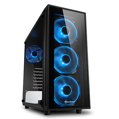 Sharkoon TG4 BLUE ATX Tower PC Gaming Case Black