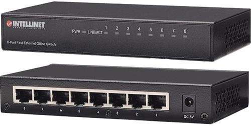 INTELLINET 8-PORT 10/100MBPS FAST ETHERNET DESKTOP SWITCH METAL