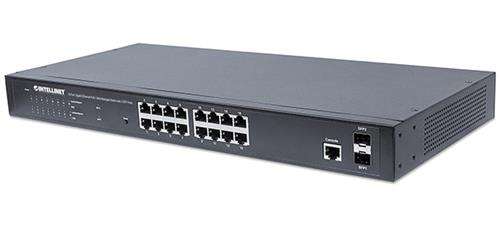 Intellinet 16-Port Gigabit Ethernet PoE+ Web-Managed Switch with 2 SFP Ports - IEEE 802.3at/af Po...