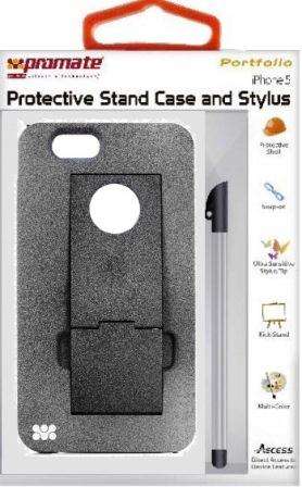 Promate Portfolio Iphone 5 Snap-On Design Protective Stand Case And Stylus For Iphone 5 5S-Grey, ...