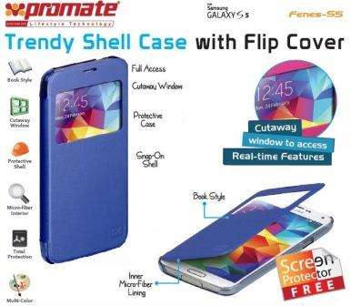 Promate Fenes S5 Bookcover with window Colour:Blue 1 Year Warranty