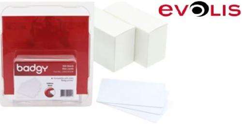 Evolis CR80 Blank 100 Pack PVC White Cards