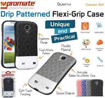Promate Cameo.S4-Cameo-Drip Patterned Flexi-Grip Snap On Case for Samsung Galaxy S4--Pink 1 Year ...