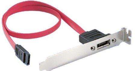 UniQue SATA Female to SATA Male with Bracket-Convert Internal SATA port to External connection at...