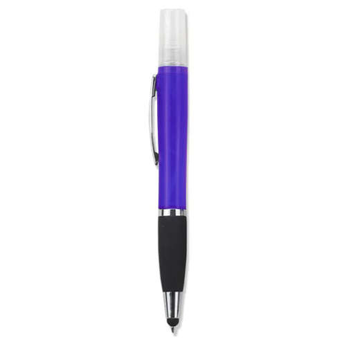 Geeko 3 in 1 Sanitizer Spray Stylus and Blue ink Pen- 3 Functions - Refillable Sanitizer Containe...