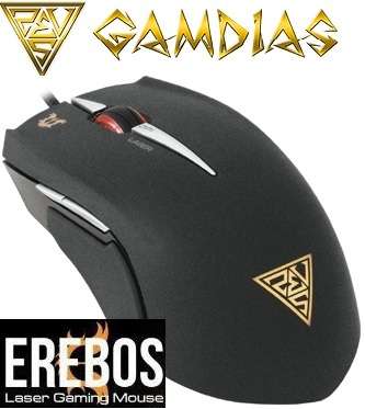Gamdias Erebos GMS7510 Laser MOBA Gaming Mouse 3 Set Ambidextrous Adjustable Side PanelsWeight Sy...