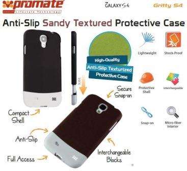 Promate Gritty.S4-Anti-slip sandy textured protective case-Black 1 Year Warranty