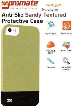 Promate Gritty-i5 iPhone 5 Anti-Slip Sandy finishing protective case for Iphone 5/5s Colour:Green...