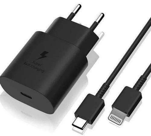 Ezra 25w TypeC Iphone Black Plug Set - TypeC to Iphone 1m Cable 5V-3A Pd Fast Charge 1 Year Limit...