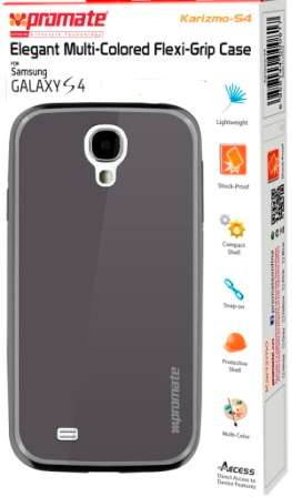 Promate Karizmo-S4 Elegant Flexi-Grip Case for Samsung Galaxy S4-Greyite 1 Year Warranty
