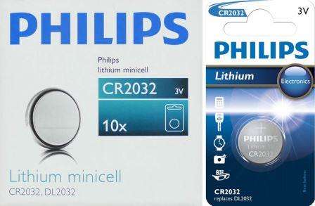 Philips Minicells Battery CR2032 Lithium Sold as