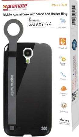 Promate Pless-S4 Multifunctional Case with a Stand and a Holder Ring for Samsung Galaxy S4-Black ...