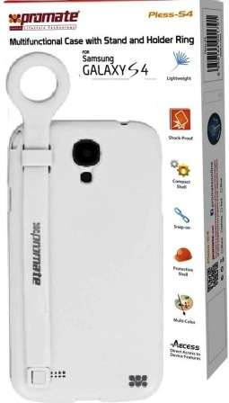 Promate Pless-S4 Multifunctional Case with a Stand and a Holder Ring for Samsung Galaxy S4-White ...