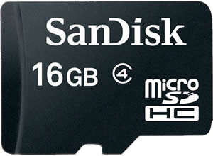 SanDisk 16GB MicroSD Class 4 Memory